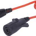 MaxxHaul 70086 7-Way Round to 4-Way Flat Trailer Plug Adaptor with 18 Inch Flexible Cable Which Extends To 36 Inches , Red