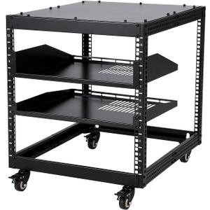 Garvee 10U Open Frame Server Rack – 23"-40" Adjustable Depth