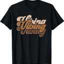 Melanin Vibes only Vibing Brown Color Graphic T-Shirt (Small, Black)