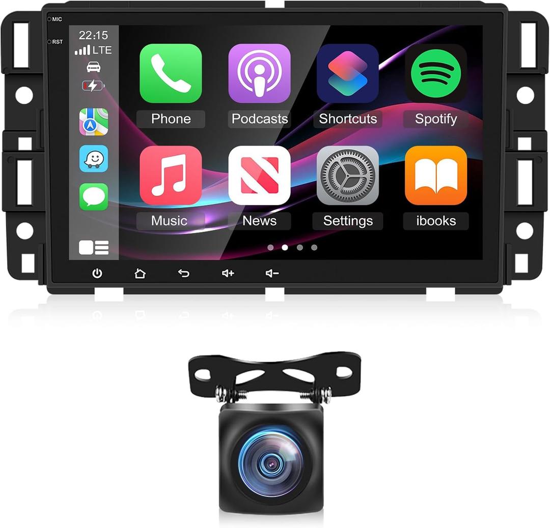 2+64G Car Radio for Chevrolet/Chevy Silverado/GMC/Buick/Hummer - 8 Inch Android Touchscreen with Wireless Carplay and Android Auto/HiFi/WiFi/GPS Navigation/Steering Wheel Control