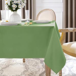 Softalker Rectangle Tablecloth Spring, Waterproof & Stain Resistant Table Cloths Wrinkle Free Fabric Washable Polyester Table Cover for Spring/Party/Outdoor/Wedding - 60 x 84 inch, Sage Green