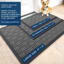 OLANLY Front Door Mat Outside Entrance 47x23, Heavy-Duty Rubber Doormat | Grey, Absorbent, Stain and Fade Resistant, Non-Slip Backing, Low-Profile Indoor Outdoor Floor Mat for Entryway, Easy to Clean