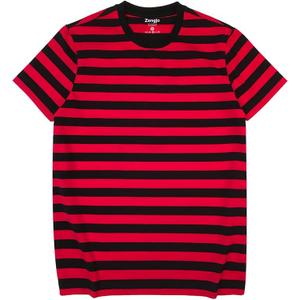 Zengjo Mens Striped Shirt Short Sleeve T-Shirts M