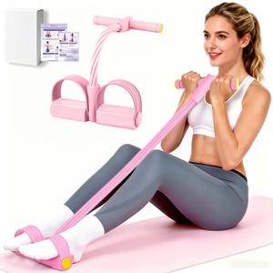 Pedal Resistance Band with Handle, Upgraded 6-Tube Exercise Bands