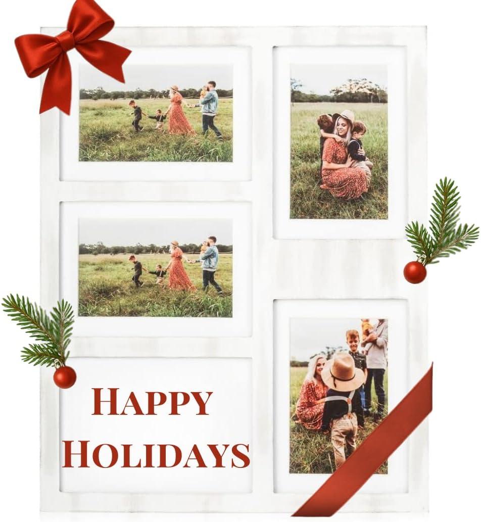 Great Lakes Memories GLM 4x6 or 5x7 Collage Picture Frames for Wall, Holds 5 Photos with Glass & Mat, 5x7 Picture Frame Collage, Picture Frames Wall Decor (White) (1 Pack)