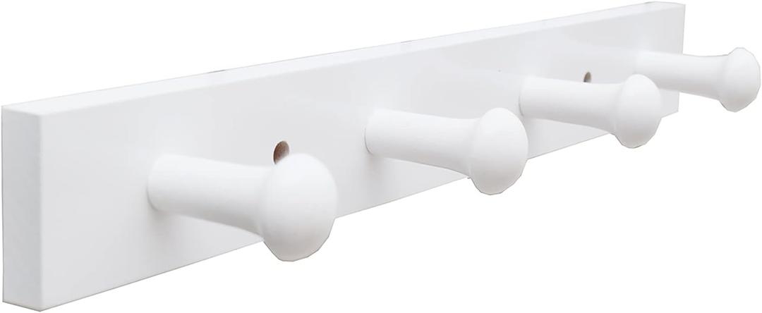 Wall-Mounted Hook Coat and Hat Rack | Decorative Household Items | Entrance | Foyer | Hallway | Bathroom | Bedroom (4 Hooks, White)