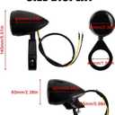 PSLER Motorcycle Turn Signal Light 41 mm Fork Clamp Front Rear Set LED Turn Signals Compatible with Sportster XL 883 1200, 2 Pairs, Black