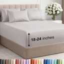Extra Deep Full Sheet Set - 6 Piece Breathable and Cooling Sheets - Hotel Luxury Bedding for Women, Men, Kids & Teens - Easy & Secure Fit - Soft, Wrinkle Free & Comfy - Extra Deep Pockets - Light Grey