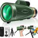 Monocular Telescope 80x100 High Power with Smartphone Adapter Tripod,Larger Vision Monoculars for Adults with BAK4 Prism & FMC Lens, Suitable for Bird Watching Hunting Hiking Camping Wildlife-Green