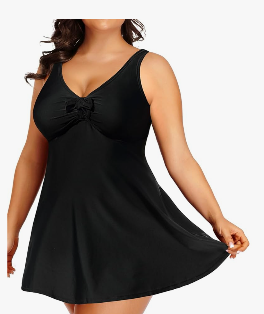 Daci Plus Size Two Piece Swimsuits for Women Flowy Tankini Swim Dress with Short Bathing Suits XXL