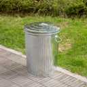 Gardenised Round Galvanized Steel, 20 Gallon Trash Can with Lid - Durable Metal Bucket for Backyard, Lawn, Garden and Yard Use - Weather-Resistant Garbage Can for Indoor and Outdoor, 17.75-inch