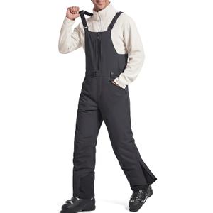 FREE SOLDIER Men's Insulated Waterproof Snow Bibs Ski Overalls (Black)