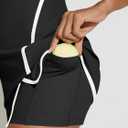 Fisoew Women's Workout Tennis Dress with Built-in Bra & Shorts Pockets Sleeveless Crewneck Golf Athletic Mini Dresses (L)