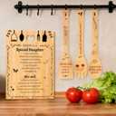 Gifts for Daughter Recipe for a Special Daughter Bamboo Cutting Board Set with Engraved Unique Birthday,Christmas,or Wedding Gift for Daughter