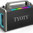 Portable Bluetooth Speaker 80W Loud Wireless Outdoor Stereo Sound Deep Bass IPX5 Waterproof Big Powerful Large Party Speakers with Colorful LED Lights, TWS, EQ, AUX, USB for Home Travel Camping