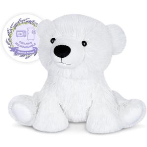 Warming Polar Bear Stuffed Animal, Microwavable Heating Pad for Soothing & Stress Relief, Stuffed Bears Plush Toys with Lavender Scent, Plushies White Bear Gifts Kids & Adults
