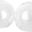 Kira Home Odette 6" Globe Glass Shades, Clear Replacement Glass, 1-5/8" Fitter Opening for Threaded Medium Base Socket, 6" x 5", 2-Pack