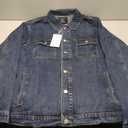 Denim Jacket Men Vintage Autumn and Winter Tops Mens Denim Trucker Jacket, Large