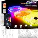 MIWISE RGB COB LED Strip Light,Color Changing LED Strip Lights Compatible with Alexa/Google,24V Music Sync Bright Flexible LED Tape Lighting for Bedroom,Kitchen,Bar,Under Cabinets,DIY Decoration,20ft