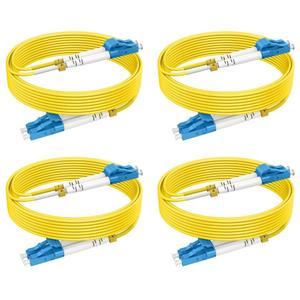 49ft/15m Single Mode Fiber Patch Cables OS2 LC to LC, SM Singlemode Fiber Optic Cable 10G SMF LSZH Duplex 9/125m OD 2.0mm (4pack),