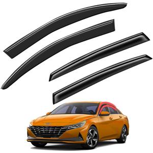 Window Visors Rain Guards FIT 2021, 2022 Hyundai Elantra  Side Window Deflectors Vent Shades Sun/Rain Guards, 4PCS Smoke Tape-On Set for Front and Rear Windows