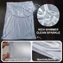 Silver Shimmer Arch Backdrop Cover 2set 6 7.2 FT with Zipper Bottom,Premium No Shed Sequin Glitter Spandex, Stretchy Fit Chiara Cover for Wedding Baby Shower Graduation Party Decor