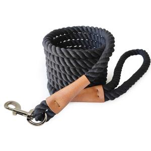 BTINESFUL 3FT/ 5FT/ 10FT Cotton Rope Dog Leash, Strong Braided Dog Leash Soft Handle Pet Traction for Large Medium Dogs Walking, Hiking, Camping, Exploring (1/2" x 10ft, Black)