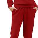 Arshiner Girls 2 Piece Outfits Sweatsuit Set Half Zip Lapel Collar Long Sleeve Sweatshirt Sweatpant Tracksuit Sets (5-6 Years, Red)