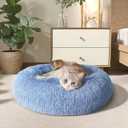 WESTERN HOME WH Calming Dog Bed & Cat Bed, Anti-Anxiety Donut Dog Cuddler Bed, Warming Cozy Soft Dog Round Bed, Dog Cat Cushion Bed for Small Medium Dogs and Cats