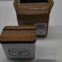 NIKKY HOME 4x6 Kitchen Metal Recipe Organization Box with Cards and Dividers, White