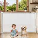 Retractable Baby Gates for Doorway, 58" Wide Mesh Dog Gate for Stair