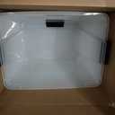 IRIS USA 54 Qt Stackable Plastic Storage Bins with Lids, 6 Pack - BPA-Free, Made in USA - See-Through Organizing Solution, Latches, Durable Nestable Containers, Secure Pull Handle - Clear