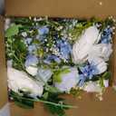 2 Pack Artificial Peony Flower Garland - 6ft Silk Peony Garland Flower Vine Blue and White Peony Silk Roses Flowers for Wedding Arch Party Table Decor (2, Blue)