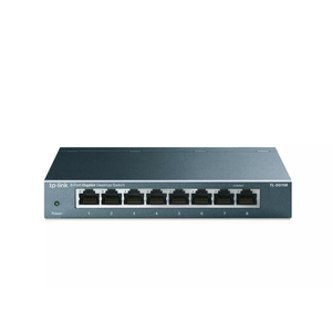 TP-Link TL-SG608 8-Port Gigabit Desktop Switch: Steel Gray, RJ-45, Wi-Fi 6