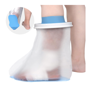 Foot Cast Shower Cover with Non-Slip Bottom, Cast Cover for Foot, Waterproof Cover for Shower After Surgery, Soft Comfortable Ankle Cast Cover for Showering