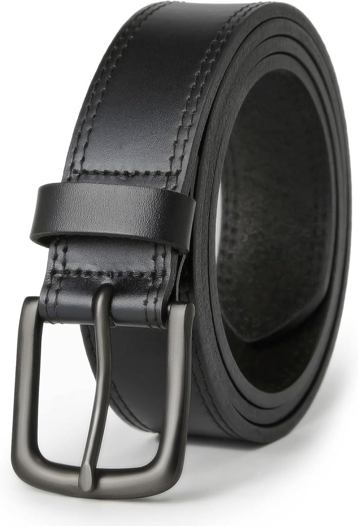 VATAN Men's Genuine Leather Casual Every Day Jeans Belts, Handmade Men Leather Belt with Gift Box (52(Fits Waist 50"-51"))