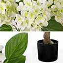 Hollyone 3FT White Hydrangea Artificial Flowers Tree Large Real Touch Faux Silk Hydrangea Plants Potted Fake Flower in Black Pot for Home Indoor Outdoor Front Porch Garden Entrance Living Room Decor
