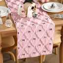 Pink Ghosts Halloween Table Runner Fall Kitchen Dining Runners Halloween Table Decorations for Indoor Outdoor Home Party Decor, 13 x 72 Inch