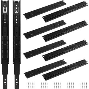 HOIGON 5 Pair 14 Inch Full Extension Drawer Slides, 35cm Heavy Duty Drawer Slides with Ball Bearing, Telescopic Shelf Slides Set Side Mount for Cabinet, Black