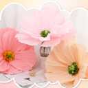Thiccywoov 3 Pcs 15.7 Inch Giant Paper Flowers Artificial Large 3D Crepe Decoration for Birthday Party Bridal Wedding Baby Shower Valentine Big Decor Home Wall Garden Backdrop Photography Props(Pink)