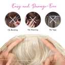 REECHO Invisible Wire Hair Extensions with Thinner Softer Lace Weft (Silver Grey, 16 Inch (Pack of 1))