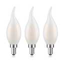 AIELIT Frosted E12 LED Candelabra Bulb, 2 Watt(25W Equivalent), Soft Wihte 3000K, Dimmable CA10 Flame Tip LED Light Bulbs for Pendant Chandelier Ceiling Fans, 3-Pack