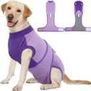 Kuoser Recovery Suit for Dogs After Surgery, Soft Dog Surgery Suit Female Male, Breathable Pet Surgical Recovery Shirt, Anti Licking Dog Onesie for Abdominal Wounds Cone Alternatives, Purple XL