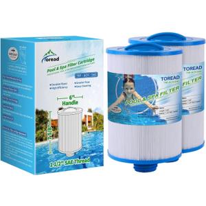 TOREAD Replacement for Spa Filter Unicel 6CH-940, PWW50P3(NOT PWW50P4), Filbur FC-0359, 817-0050, 25252, 03FIL1400, 1 1/2" SAE Thread Screw in Filter, 2 Pack