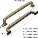 KHTUMEWARE 20 Pack 6-1/4 Inch Cabinet Handles - Antique Brass, Brushed, Drawer Pulls and Cupboard Handles