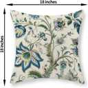 Blue Green Pillow Covers 18x18 Set of 2 Sage Green Chinoiserie Floral Throw Pillows Boho Vintage Flowers Decorative Pillowcase Outdoor Chinoiserie Decor Farmhouse Cushion Case for Couch Sofa