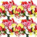 Thiccywoov 36 Bundles Artificial Flowers for Outdoors UV Resistant, Faux Greenery Flowers for Porch Planters Patio Window Box Farmhouse Garden Decor