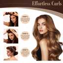 Heatless Hair Curler, Heatless Curls Overnight Set for Women, Soft Hair Curlers to Sleep in, Jumbo No Heat Hair Curlers Set with Headscarf and Hook for Long Hair (Brown, 4 Packs)