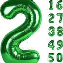 40 Inch Balloon 2 Number Balloons,Giant Number 2 Balloons Foil Mylar Helium Green Number Balloons for 12th 20th 21st Birthday Party Supplies Anniversary Event Celebration Decorations