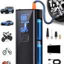 Tire Inflator Portable Air Compressor, 2X & 150PSI Faster Inflation Portable Air Pump with LED Light & Digital Pressure Gauge, Tire Pump for Car, Motorcycle, Bicycle, Ball
